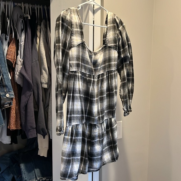 Nordstrom BP Flannel Plaid Long Sleeve Dress, NWT - Picture 6 of 6